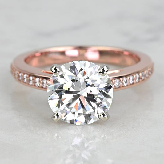 3 Carat Lab Diamond Cathedral Setting Engagement Ring