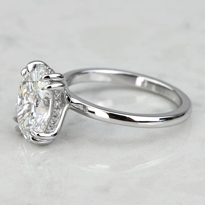 2.5 Carat Oval Engagement Ring with Hidden Halo