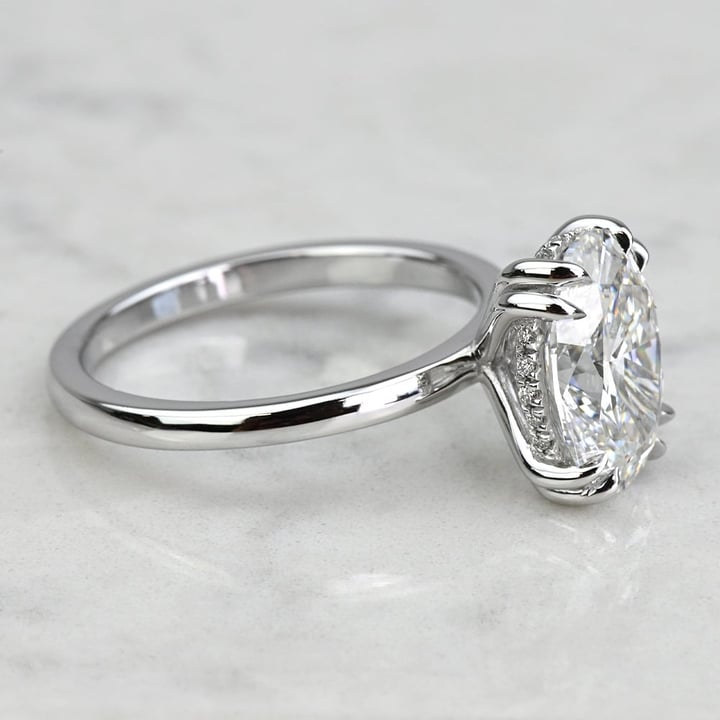 2.5 Carat Oval Engagement Ring with Hidden Halo