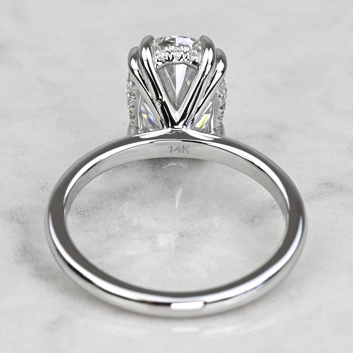 2.5 Carat Oval Engagement Ring with Hidden Halo